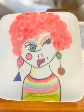 Marlow - Hand Painted  Portrait Plate | Women of a Certain Age Collection